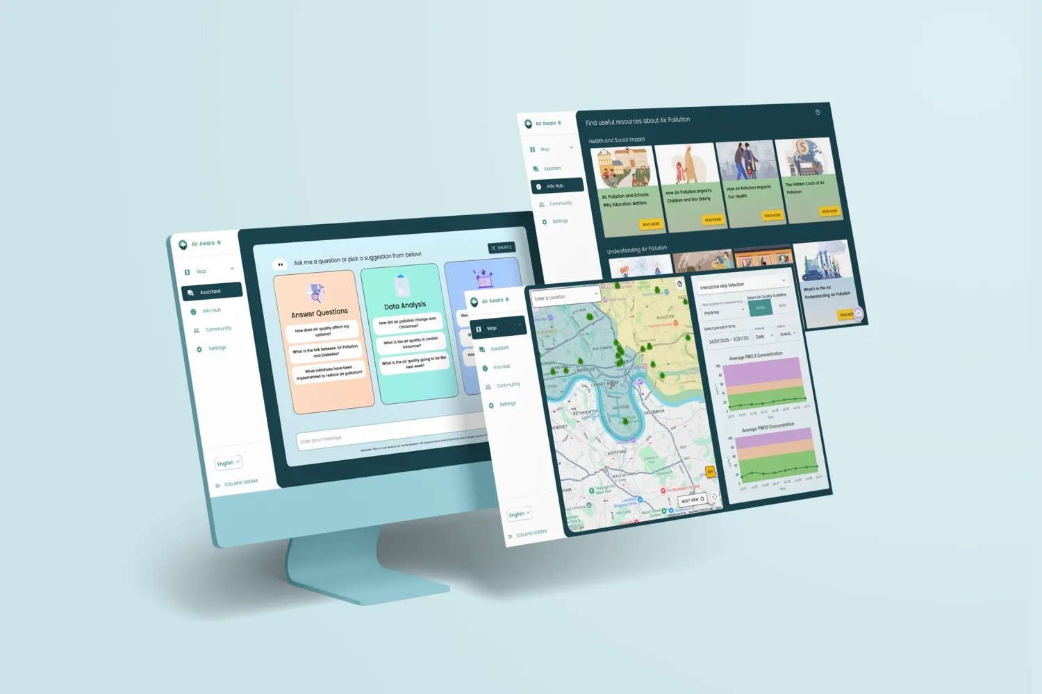 Air Aware: AI-Powered Air Quality Platform mockup