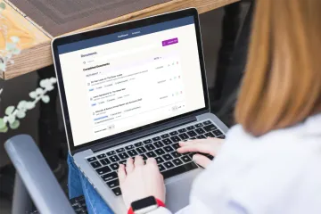 The BAiSICS document analysis platform open on a laptop