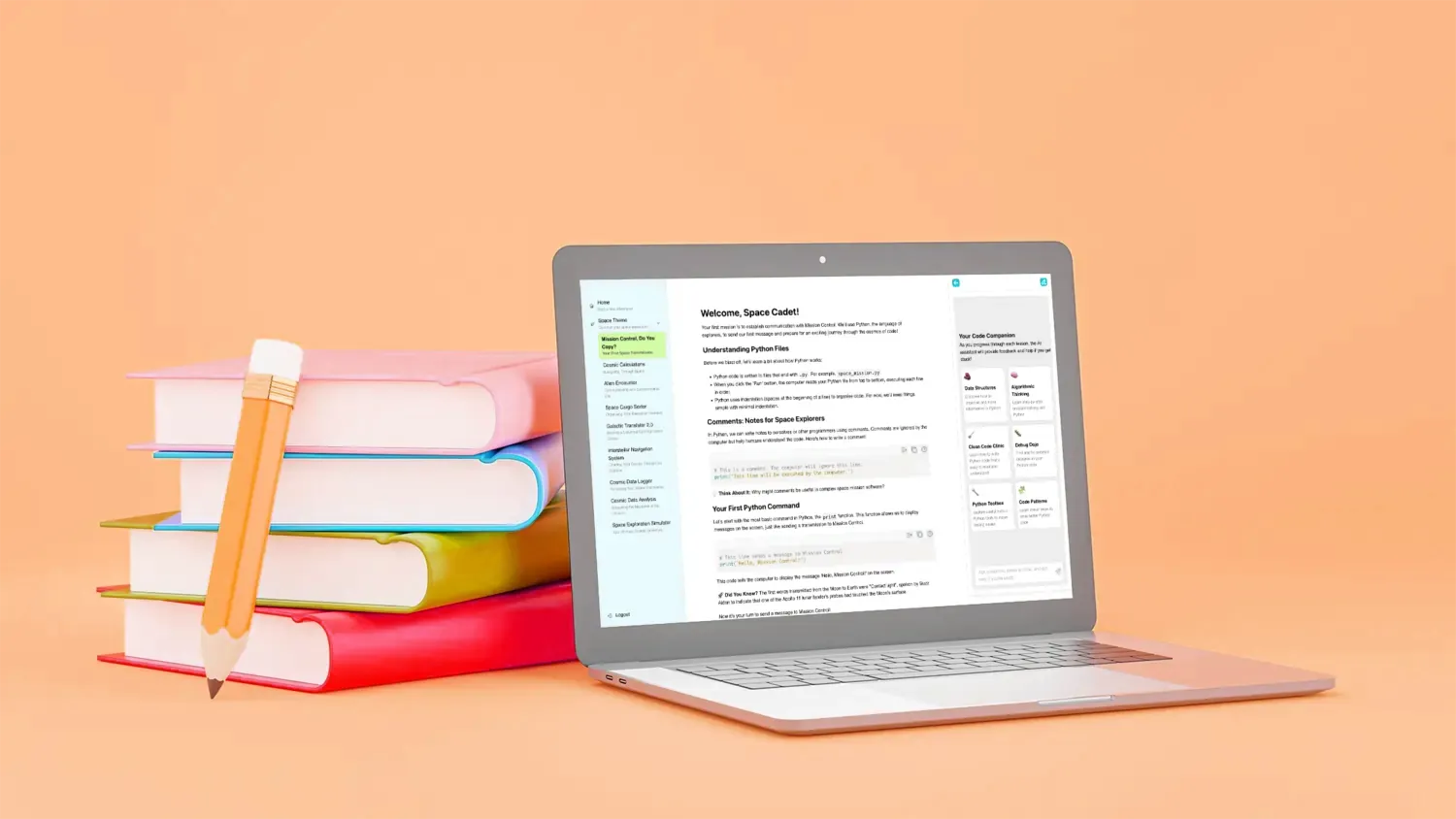 CodeKit™ AI programming tutor interface showing interactive coding lesson
