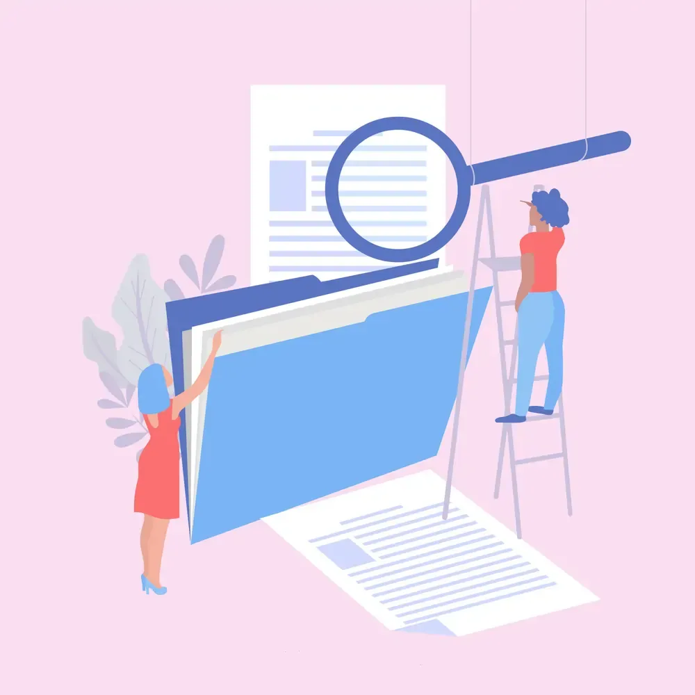 AI document analysis illustration