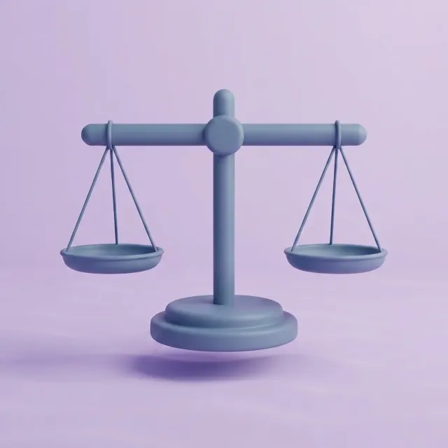 Matte clay balance scales representing EU AI Act regulatory compliance