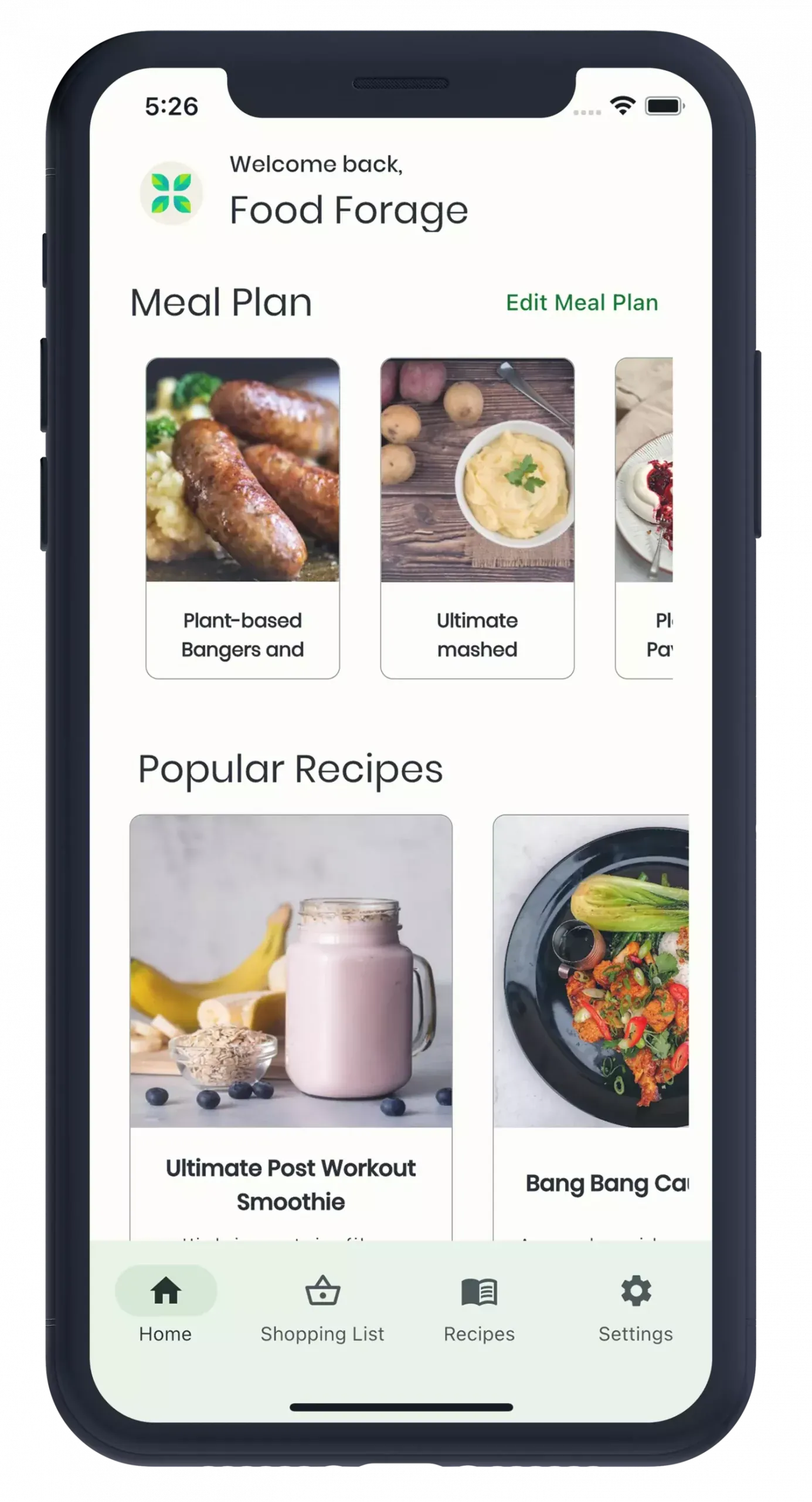 Recipe explorer interface
