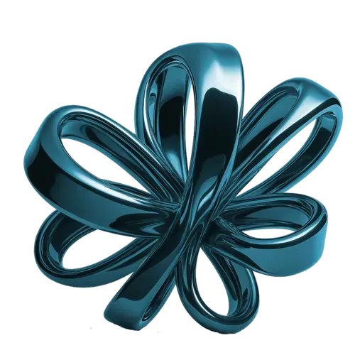 Abstract blue metallic shapes