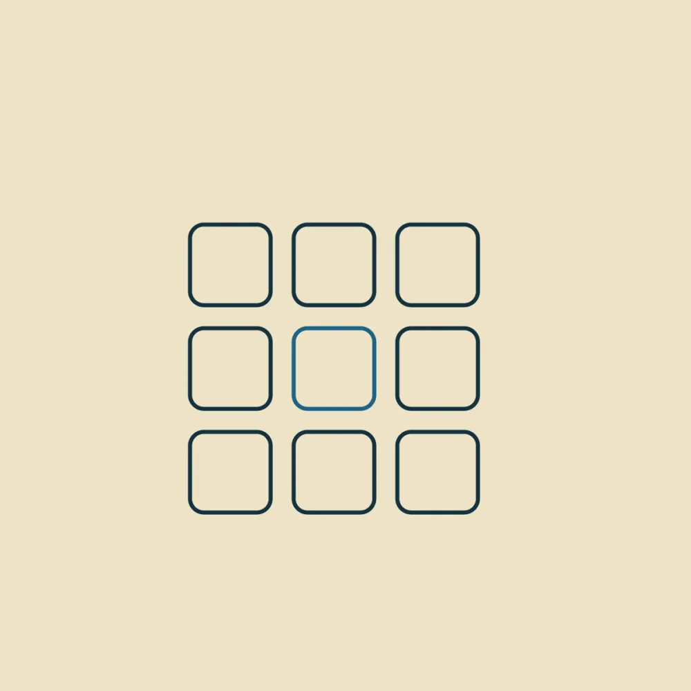 A grid of nine tiles with one picked out