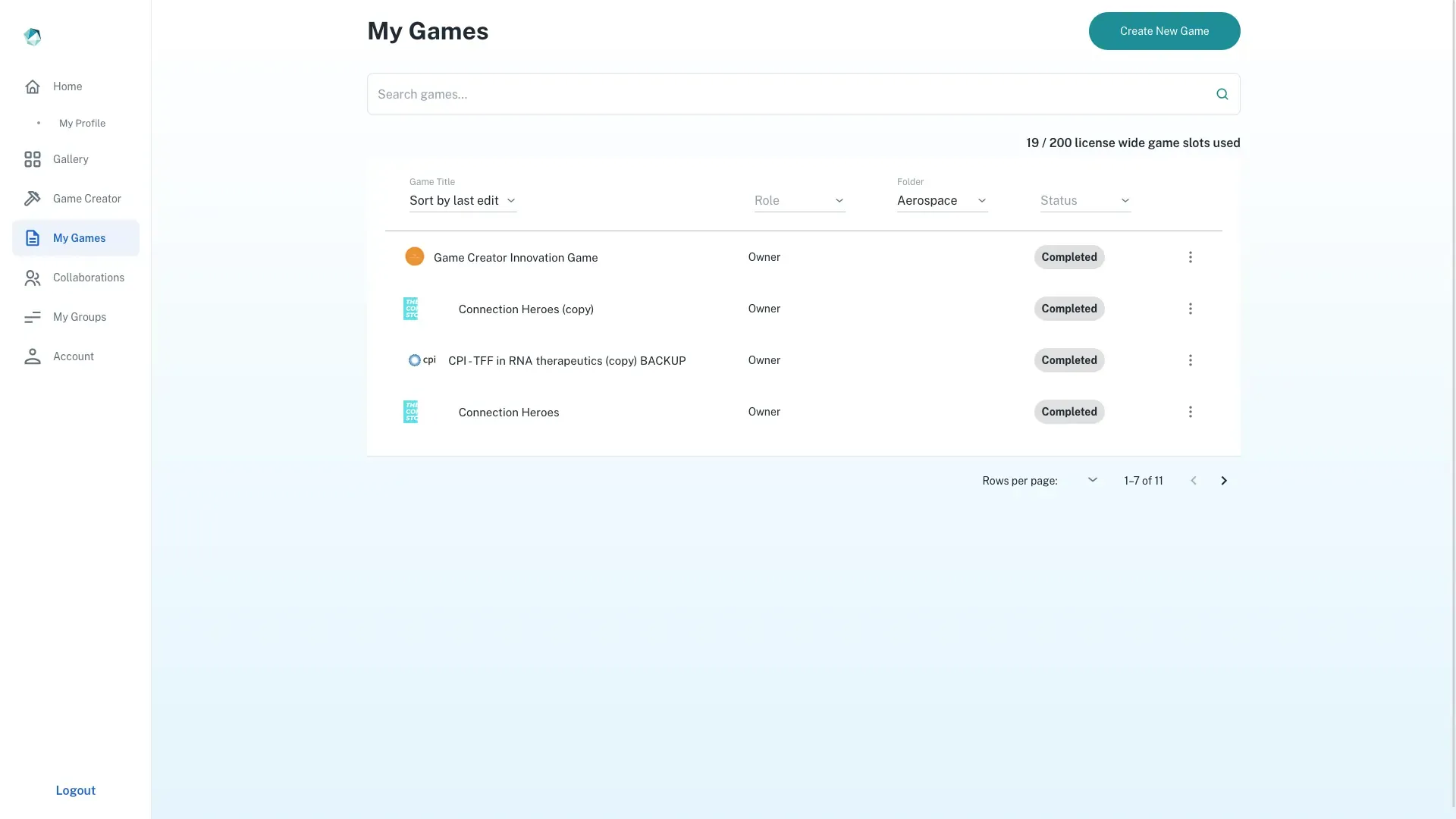 2. My Games Management