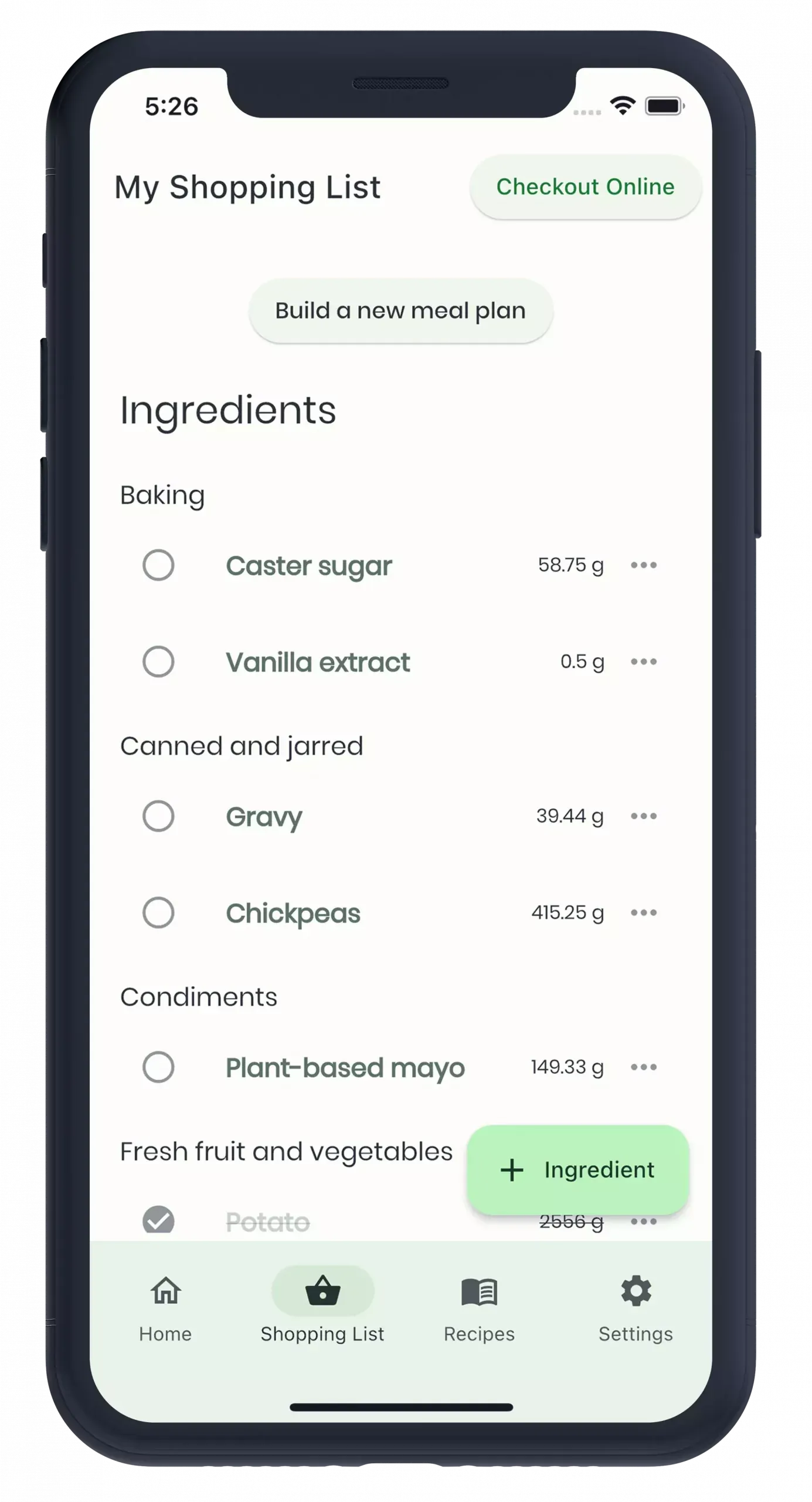 3. Intelligent Shopping List Creator