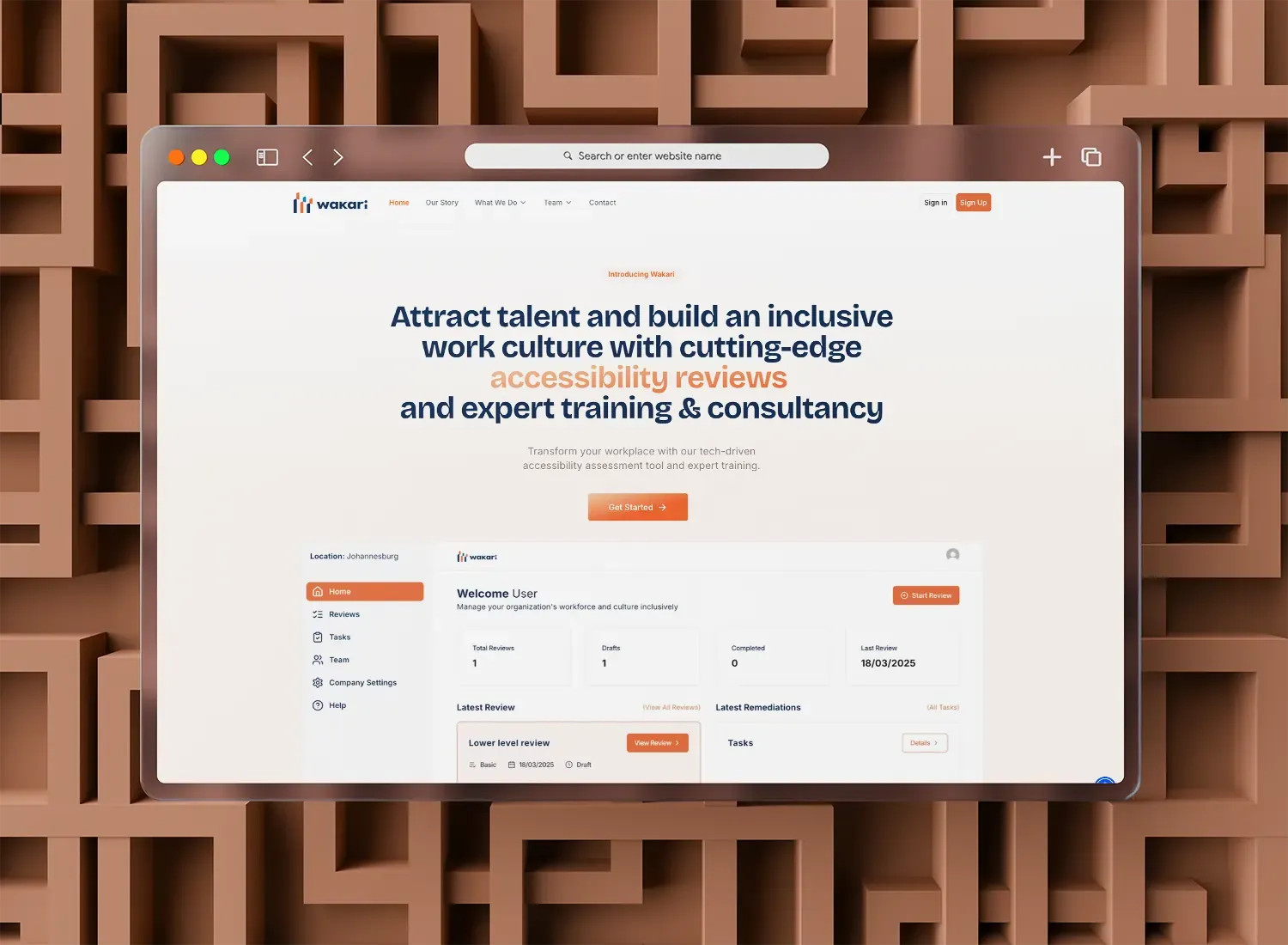 Wakari: Strategic AI Consulting mockup
