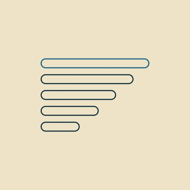 Five bars of decreasing length, the shortlist of workflows an AI audit ranks