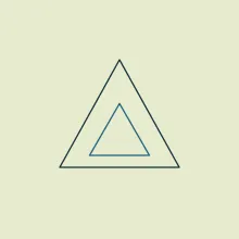 A triangle holding a smaller triangle at its centre