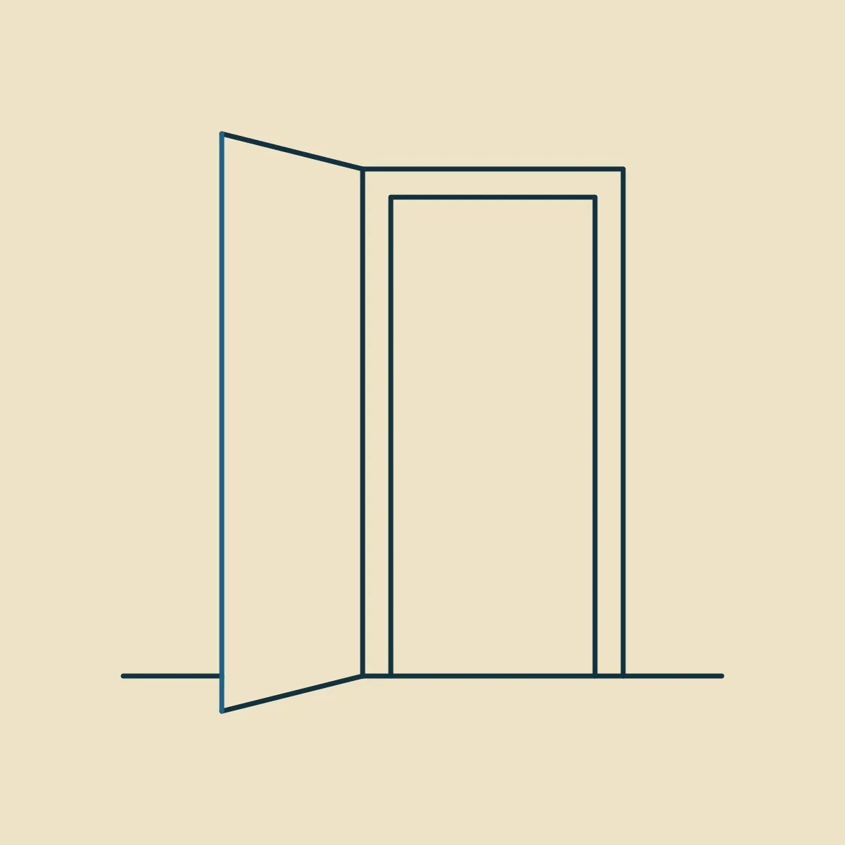 A door standing ajar in its frame