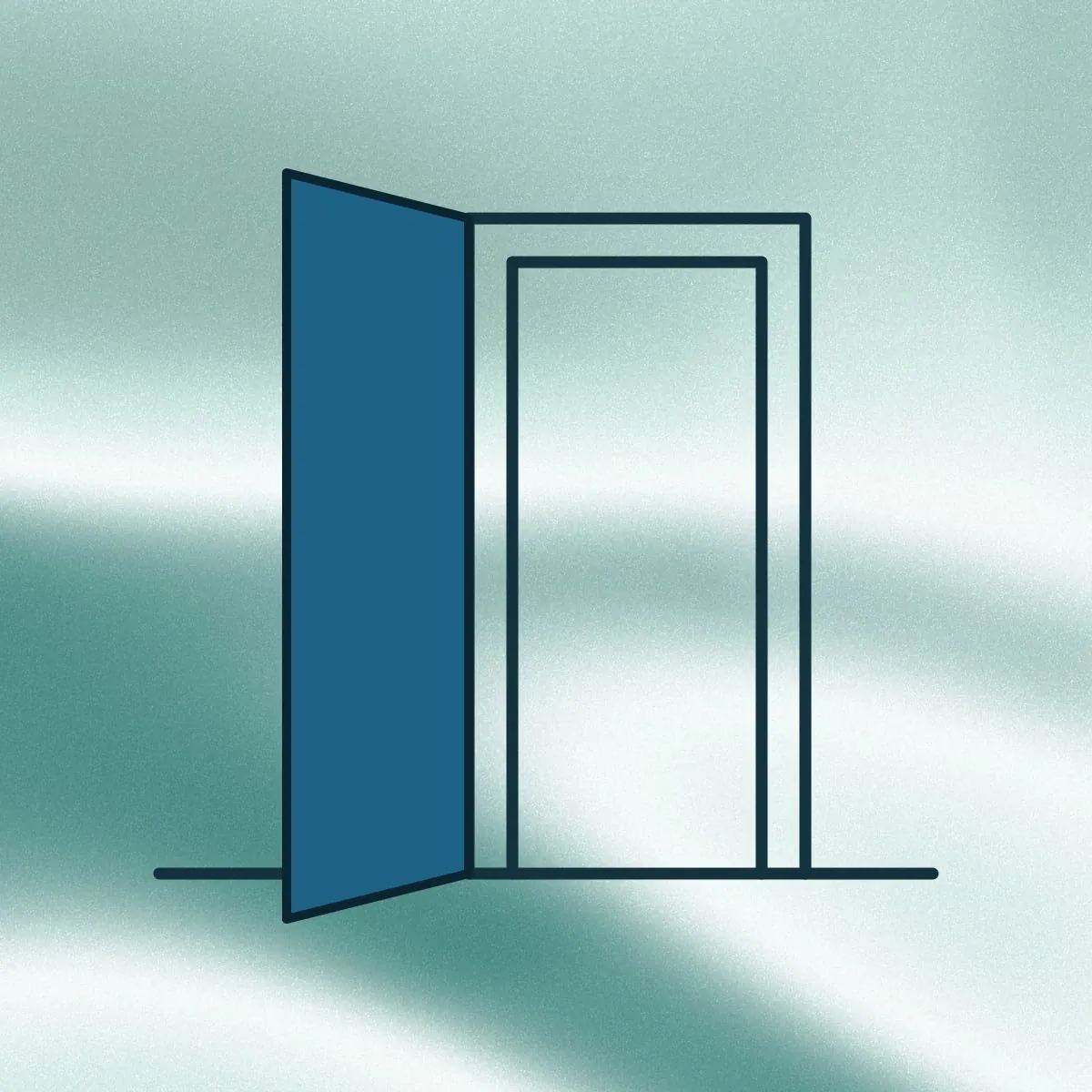 A door standing ajar in its frame