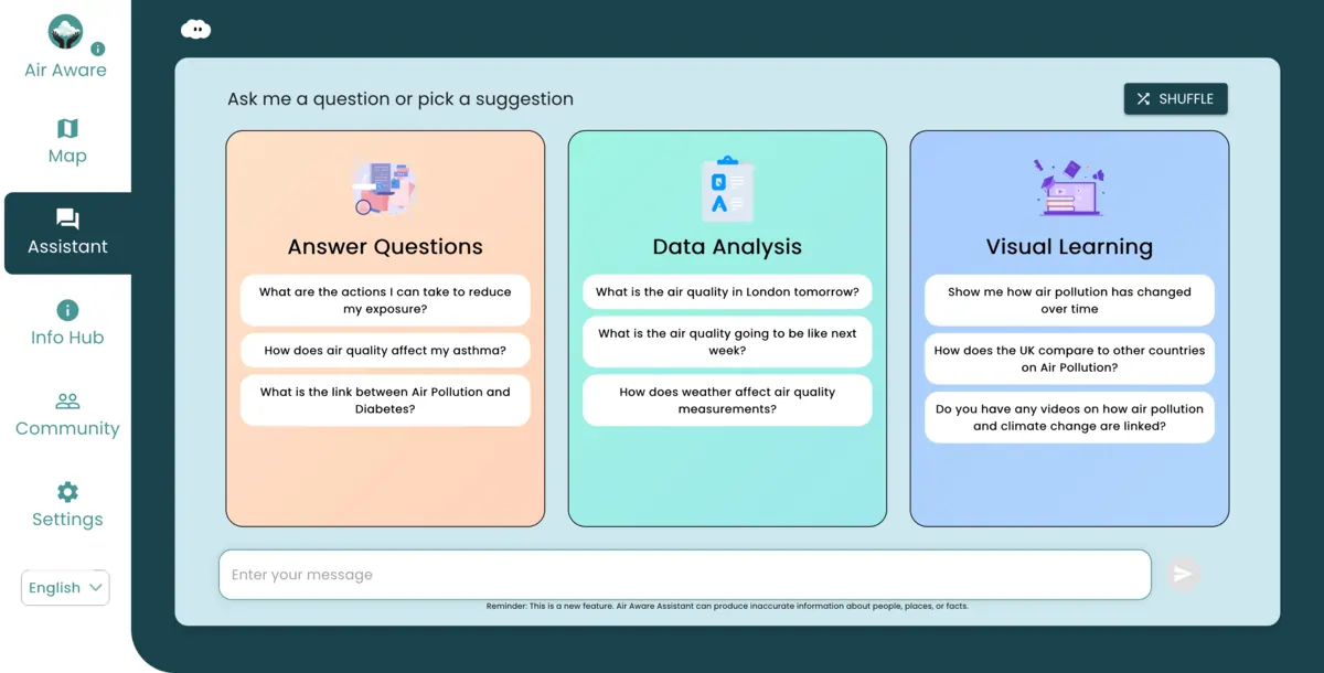 1. A targeted AI solution, the Air Quality Assistant